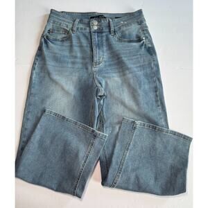 Judy Blue Wide Crop Jeans Womens 9/29 High Rise Stretch Light Wash Denim